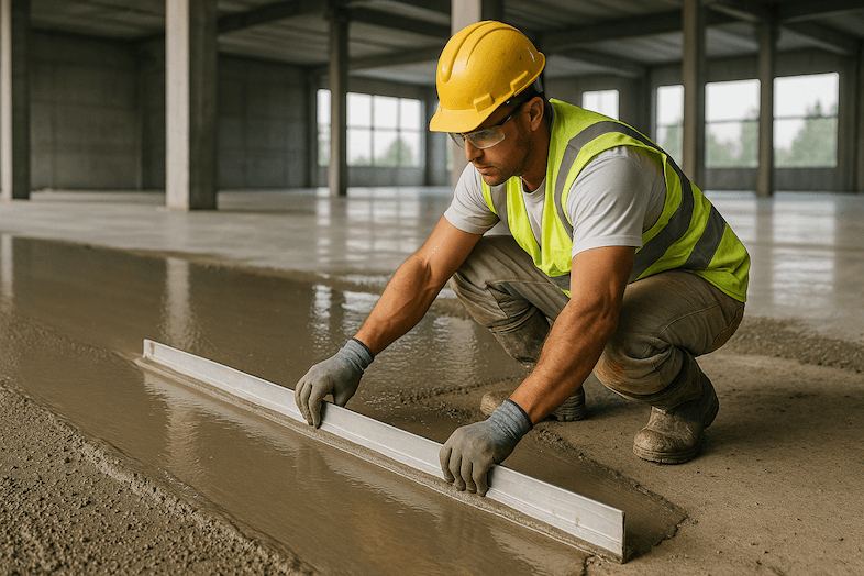 ติดตั้งพื้นคอนกรีต